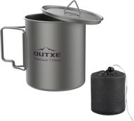 🏕️ outxe titanium pot 750ml: ultralight mug with foldable handle - perfect for backpacking, hiking and outdoor adventures! логотип