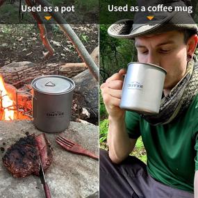 img 2 attached to 🏕️ OUTXE Titanium Pot 750ml: Ultralight Mug with Foldable Handle - Perfect for Backpacking, Hiking and Outdoor Adventures!