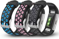 🏋️ ihillon 3-pack breathable silicone sport replacement wristbands for fitbit charge 2 bands - compatible with men and women logo