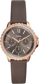 img 4 attached to 🕰️ Женские часы Fossil из нержавеющей стали с кварцевым механизмом и кожаным ремешком - беспрецедентная элегантность и надежность.