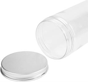 img 1 attached to 🌶️ Tebery 16-Pack Clear Plastic Spice Jars Bottles with Lids - 17oz Straight Cylinders for Food & Home Storage - Containers, Canisters