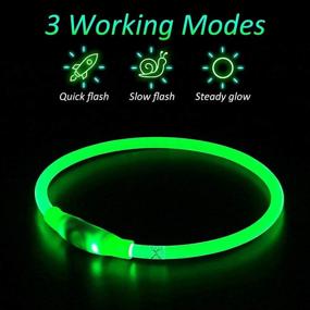 img 3 attached to LED Dog Collars - USB Rechargeable, Safety Light Up Collar for 🐾 Dogs: Adjustable, High Visibility, Ensures Nighttime Safety for Large, Medium & Small Breeds