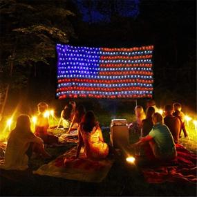 img 3 attached to Twinkle Star American Flag Patriotic Lights - Super Large, Safe & Waterproof Outdoor Lighted USA Flag String for July 4th, Memorial Day, National Day!