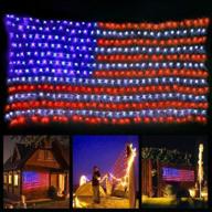 twinkle star american flag patriotic lights - super large, safe & waterproof outdoor lighted usa flag string for july 4th, memorial day, national day! логотип