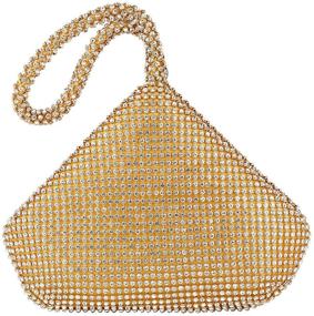 img 4 attached to 💎 Vgift Triangle Design Rhinestone Purse: Glamorous Women's Blingy Sparkly Wristlet Clutch Bag for a Stylish Night Out