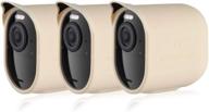 sunroof-compatible protective silicone skins for arlo ultra/ultra 2 & arlo pro 3/pro 4 (3 pack, beige) - not compatible with arlo essential spotlight logo