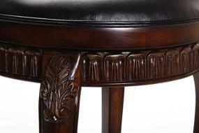 img 1 attached to 🪑 Hillsdale Fleur de Lis Swivel Counter Stool, 25 Inches, Distressed Cherry with Copper Accents