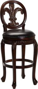 img 3 attached to 🪑 Hillsdale Fleur de Lis Swivel Counter Stool, 25 Inches, Distressed Cherry with Copper Accents