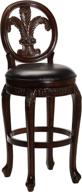 🪑 hillsdale fleur de lis swivel counter stool, 25 inches, distressed cherry with copper accents логотип