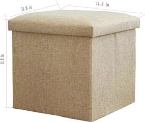 img 1 attached to 🛋️ Large Linen Foldable Storage Ottoman Cubes - Footrest Seat and Storage Stool by Dealone