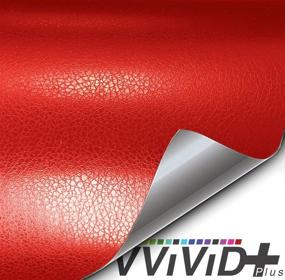 img 2 attached to 🔴 VViViD+ Fine Grain Red Leather Soft Touch Vinyl Wrap - High Quality 1ft x 5ft Sheet Roll