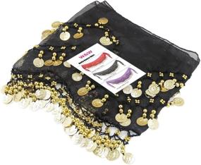 img 1 attached to 💃 W&amp;W Black Belly Dance Skirt Hip Scarf: Stunning Addition to Enhance Your Dance Moves!