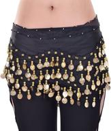 💃 w&amp;w black belly dance skirt hip scarf: stunning addition to enhance your dance moves! logo