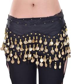 img 2 attached to 💃 W&amp;W Black Belly Dance Skirt Hip Scarf: Stunning Addition to Enhance Your Dance Moves!