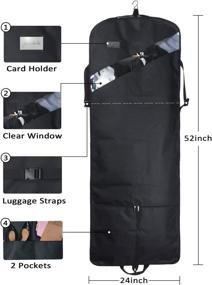 img 3 attached to 👔 Premium 52'' Extra Long Dress Garment Bag: Tear-Resistant Hanging Suit Cover for Traveling and Storage