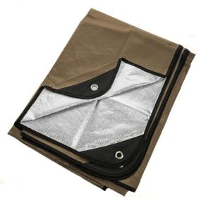 img 4 attached to 🌟 Arcturus Insulated Thermal Reflective Tarp - Heavy Duty Survival Blanket - 60"x 82". All-Weather, Reusable Emergency Blanket for Camping or Car. Thermal Barrier Blocks Infrared Signature.