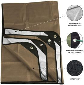 img 3 attached to 🌟 Arcturus Insulated Thermal Reflective Tarp - Heavy Duty Survival Blanket - 60"x 82". All-Weather, Reusable Emergency Blanket for Camping or Car. Thermal Barrier Blocks Infrared Signature.