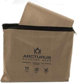 img 1 attached to 🌟 Arcturus Insulated Thermal Reflective Tarp - Heavy Duty Survival Blanket - 60"x 82". All-Weather, Reusable Emergency Blanket for Camping or Car. Thermal Barrier Blocks Infrared Signature.