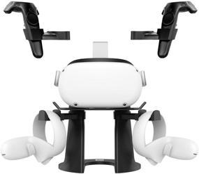 img 4 attached to 🔥 Kiwi Design VR Stand: Versatile Black Holder for Oculus Quest 2/Quest/Rift/Rift S/GO/HTC Vive/Vive Pro/Valve Index VR Headset and Touch Controllers