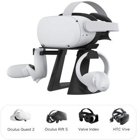 img 3 attached to 🔥 Kiwi Design VR Stand: Versatile Black Holder for Oculus Quest 2/Quest/Rift/Rift S/GO/HTC Vive/Vive Pro/Valve Index VR Headset and Touch Controllers