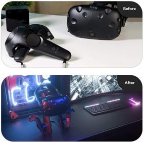 img 1 attached to 🔥 Kiwi Design VR Stand: Versatile Black Holder for Oculus Quest 2/Quest/Rift/Rift S/GO/HTC Vive/Vive Pro/Valve Index VR Headset and Touch Controllers