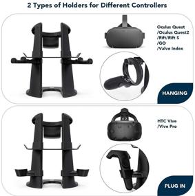 img 2 attached to 🔥 Kiwi Design VR Stand: Versatile Black Holder for Oculus Quest 2/Quest/Rift/Rift S/GO/HTC Vive/Vive Pro/Valve Index VR Headset and Touch Controllers