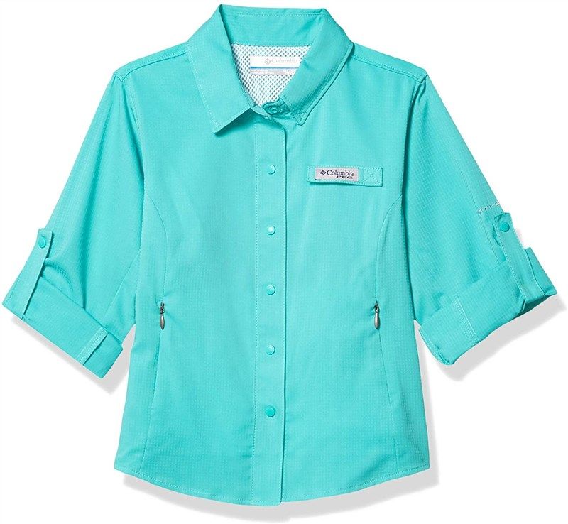 columbia girls tamiami sleeve medium girls' clothing for active 로고