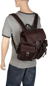 img 1 attached to Piel Leather Buckle Flap Backpack Saddle