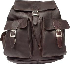 img 4 attached to Piel Leather Buckle Flap Backpack Saddle