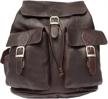 piel leather buckle flap backpack saddle logo