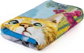 img 2 attached to Calling All Cat Lovers: Get Cozy with the Cats Selfie Super Soft Plush Cotton Beach Bath Pool Towel!