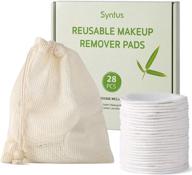 🧼 syntus makeup remover pads: 28 pcs reusable bamboo cotton rounds with laundry bag - effective face cleaning wipes for all skin types logo