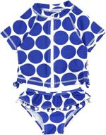 👙 stay protected in style with swimzip girl 2 piece short sleeve rash guard swimsuit upf 50+ (multiple colors) logo