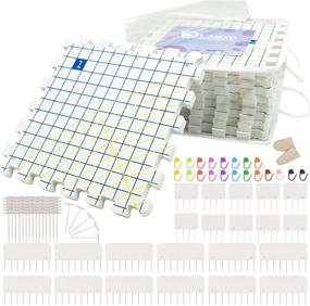 img 4 attached to 🧶 LAMXD Extra Thick Blocking Mats for Knitting - Grids Included | 22PCS Knitting Blockers & 100 T-pins | Ideal for Needlework, Crochet | Pack of 9
