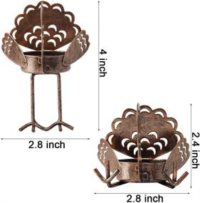 img 4 attached to SAND MINE 6 Pack Metal Turkey Tea Light Candle Holders - Stylish Thanksgiving Home Decor in Copper