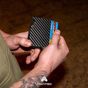 img 3 attached to 💼 Streamline Your Style and Security with AMATEK Slim Carbon Fiber Wallets
