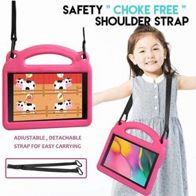 img 2 attached to 📱 EVA Shock Absorption Tablet Case for Samsung Galaxy Tab A 8.0 Inch, 2019 SM-T290/T295 - Lightweight Child Protective Case with Convertible Handle, Shoulder Strap (Rose)