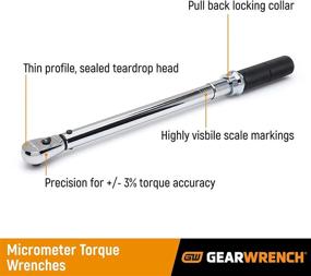 img 1 attached to 🔧 GEARWRENCH 3/8" Drive Flex Head Micrometer Torque Wrench - 5-75 ft/lbs (Model: 85086)