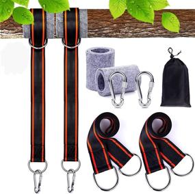 img 4 attached to 🌳 FLY2SKY Tree Swing Strap Hanging Kit - Supports 2800lbs, 5ft Long with 2 Tree Protectors, 2 Heavy Screw Carabiners - Perfect for Swings, Tire Hammocks, Garden Swings, Baby/Toddler Swing - High-quality Accessories for Tire Swing