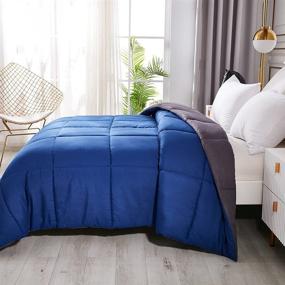 img 2 attached to 🛌 Carasylvia Queen Size All Season Down Alternative Bedding Comforter - Luxuriously Soft & Fluffy Quilted Duvet Insert, Breathable & Machine Washable Bed Comforter