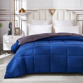 img 3 attached to 🛌 Carasylvia Queen Size All Season Down Alternative Bedding Comforter - Luxuriously Soft & Fluffy Quilted Duvet Insert, Breathable & Machine Washable Bed Comforter