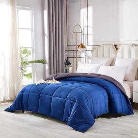 img 1 attached to 🛌 Carasylvia Queen Size All Season Down Alternative Bedding Comforter - Luxuriously Soft & Fluffy Quilted Duvet Insert, Breathable & Machine Washable Bed Comforter