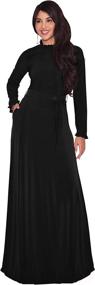 img 4 attached to 👗 Elegant Long Sleeve Maxi Dress with Pockets for Fall/Winter Evenings by KOH KOH