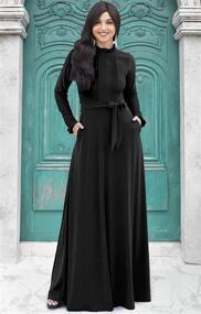 img 2 attached to 👗 Elegant Long Sleeve Maxi Dress with Pockets for Fall/Winter Evenings by KOH KOH