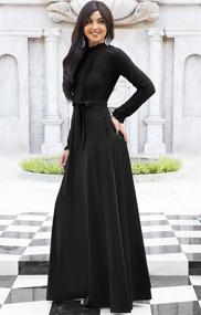 img 3 attached to 👗 Elegant Long Sleeve Maxi Dress with Pockets for Fall/Winter Evenings by KOH KOH