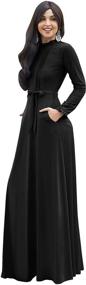 img 1 attached to 👗 Elegant Long Sleeve Maxi Dress with Pockets for Fall/Winter Evenings by KOH KOH