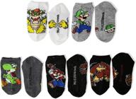 mario boys 5 pack no show socks: super comfortable and stylish footwear for young fans! logo