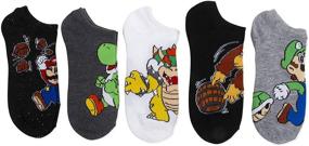 img 1 attached to Mario Boys 5 Pack No Show Socks: Super Comfortable and Stylish Footwear for Young Fans!