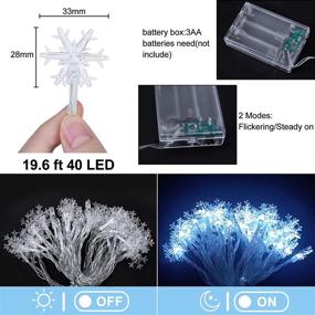 img 3 attached to ❄️ Snowflake Christmas Lights: 19.6ft 40 LED Indoor Fairy Lights for Room Decor, Waterproof Snowflakes Decorations – Cool White, Perfect for Bedroom, Party, and Outdoor Holiday Décor