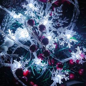 img 2 attached to ❄️ Snowflake Christmas Lights: 19.6ft 40 LED Indoor Fairy Lights for Room Decor, Waterproof Snowflakes Decorations – Cool White, Perfect for Bedroom, Party, and Outdoor Holiday Décor